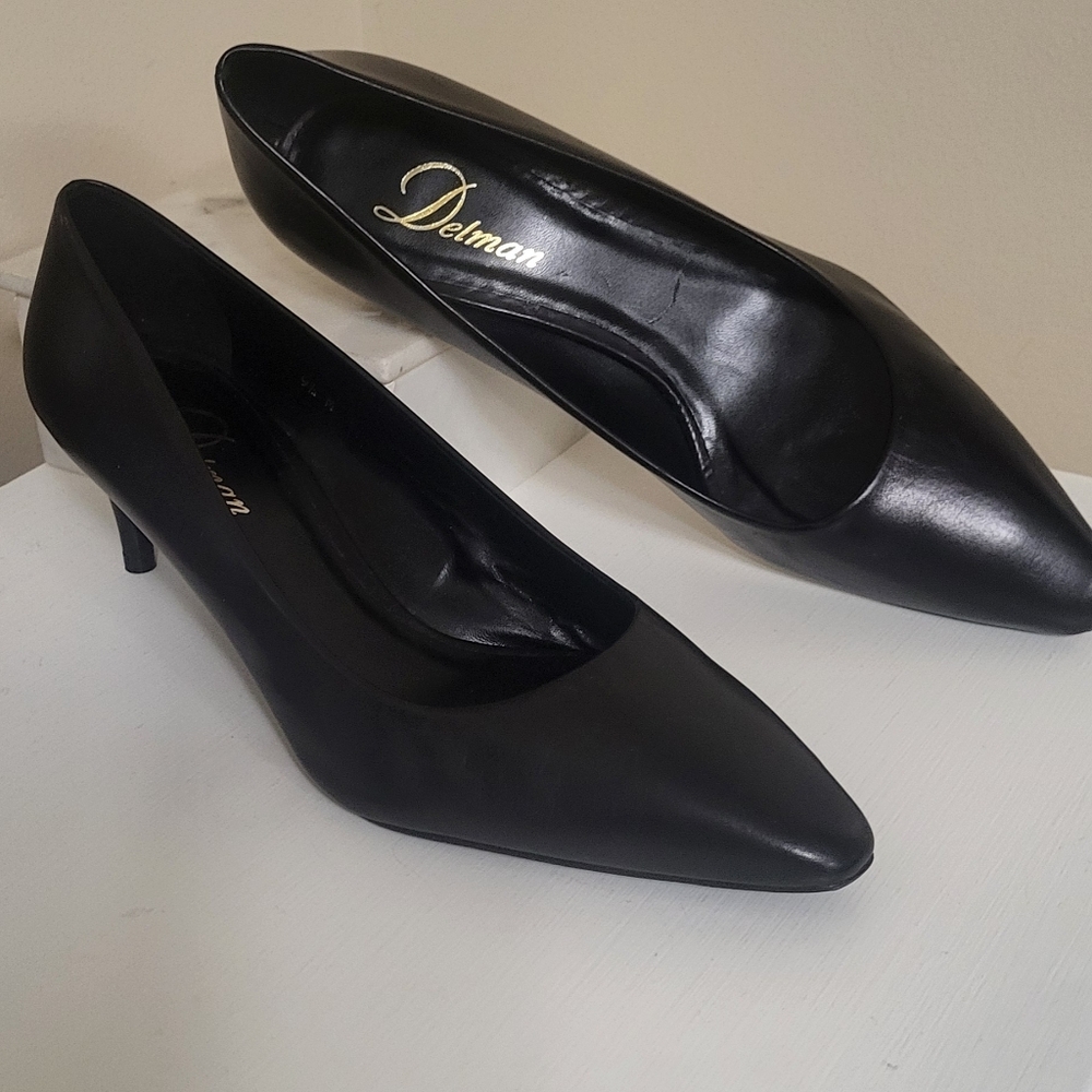 Delman Black Leather Footwear